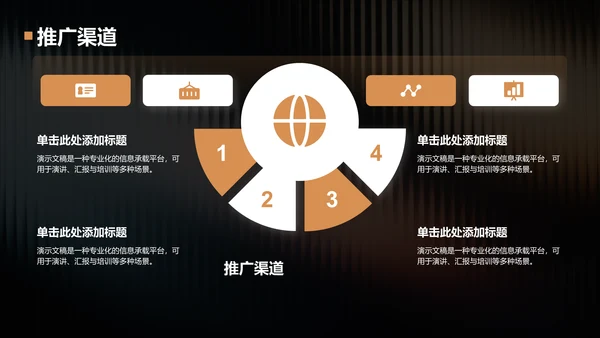 橙色渐变风通用行业营销路演PPT模板