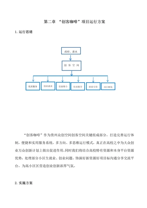 众创空间创客咖啡运营商业专项计划书.docx