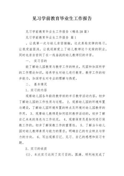 见习学前教育毕业生工作报告.docx