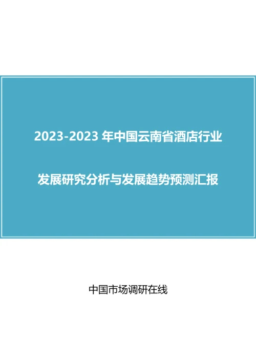 中国云南省酒店行业研究报告.docx