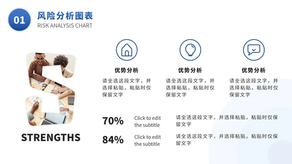 SWOT风险分析图表数据报表PPT模版