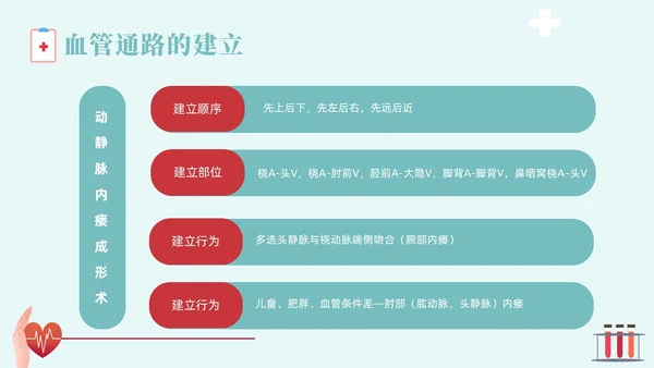 红色蓝色插画风简约风血液透析血液通路医疗健康护理培训PPTm