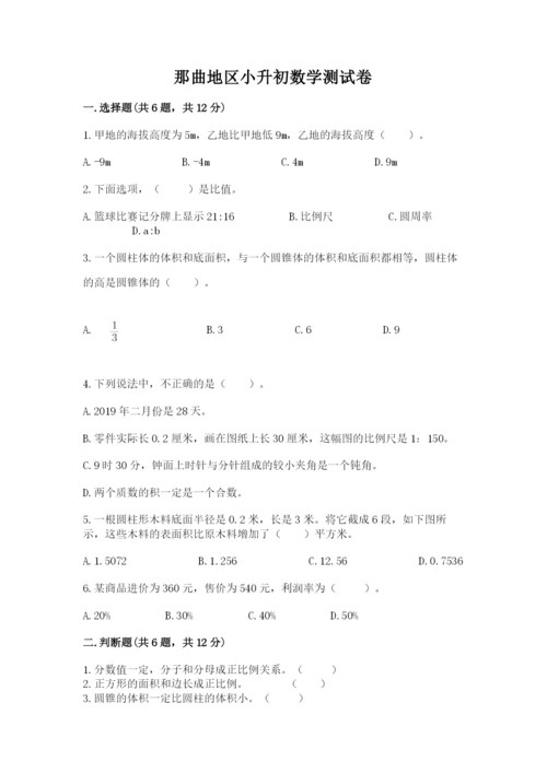 那曲地区小升初数学测试卷附答案.docx