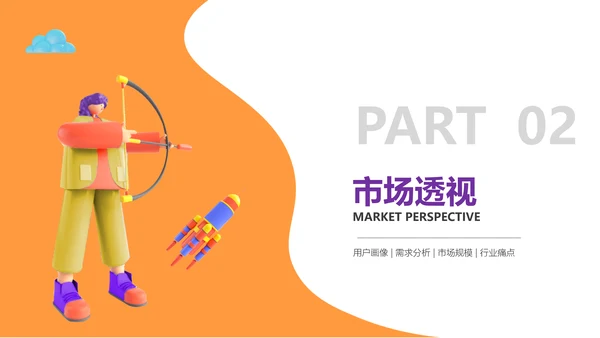 3D风商业计划书橙色