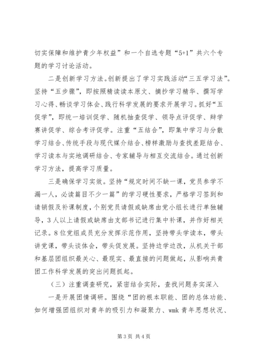 团市委学习科学发展观调研报告.docx
