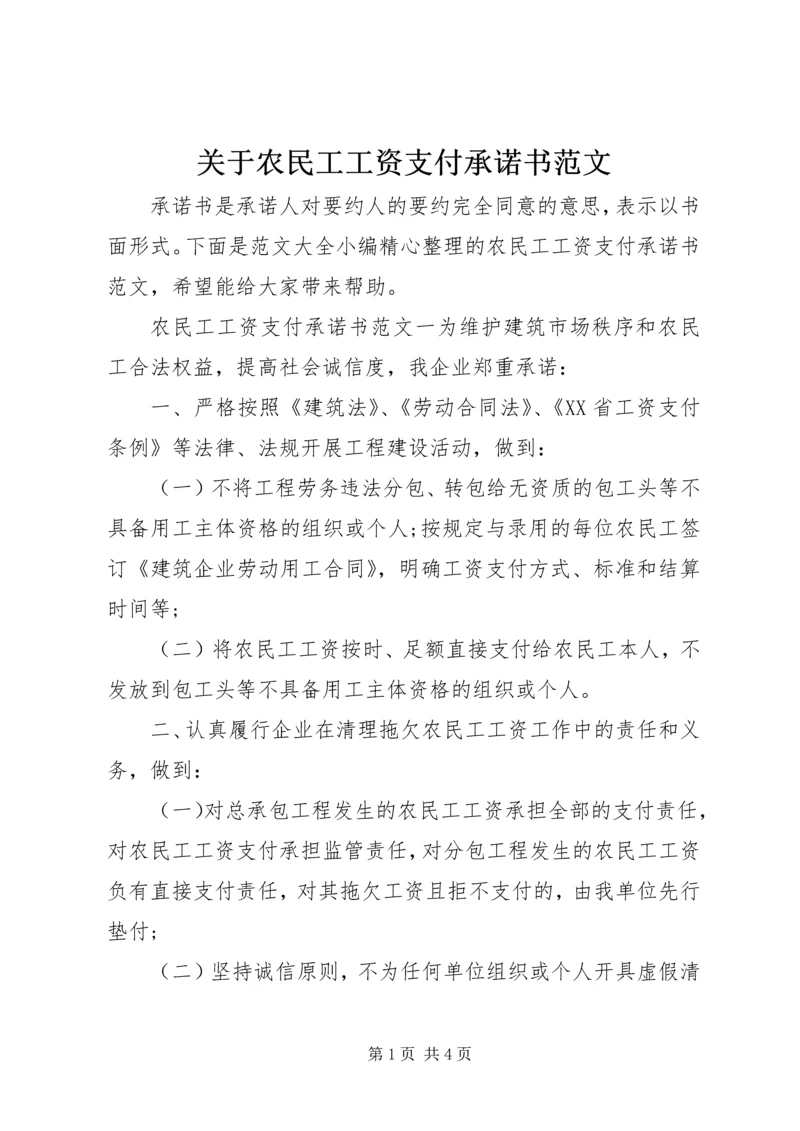 关于农民工工资支付承诺书范文.docx