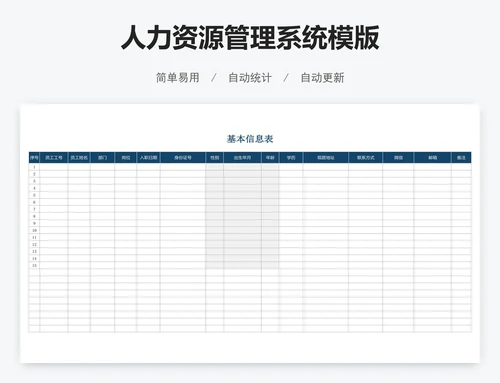 人力资源管理系统模版