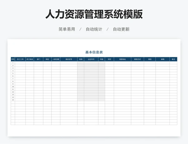 人力资源管理系统模版