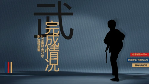 跆拳道空手道武术培训功守道PPT动态