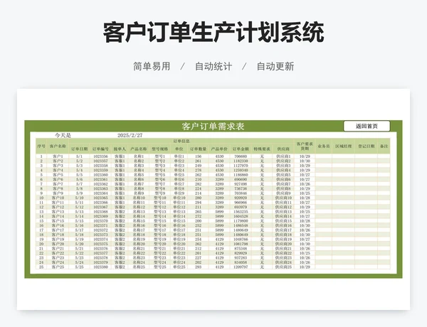 客户订单生产计划系统