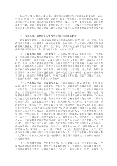 关于县委巡察组巡察反馈意见整改落实情况报告（镇乡）.docx