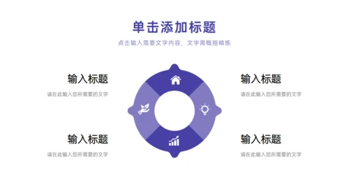 紫色季度工作总结项目汇报通用PPT模板