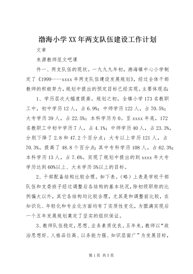 渤海小学XX年两支队伍建设工作计划 (2).docx