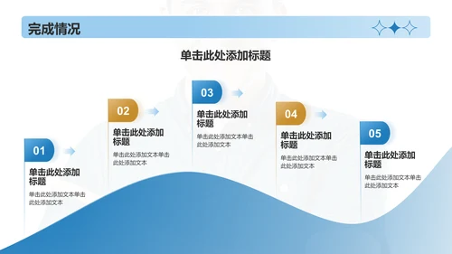 蓝色摄影风发疯文学工作汇报PPT模板