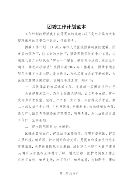 团委工作计划范本.docx