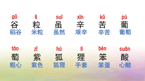 部编版二年级语文上册第二单元复习  课件