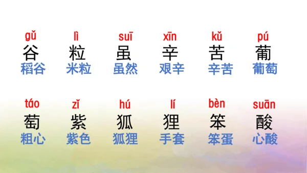部编版二年级语文上册第二单元复习  课件