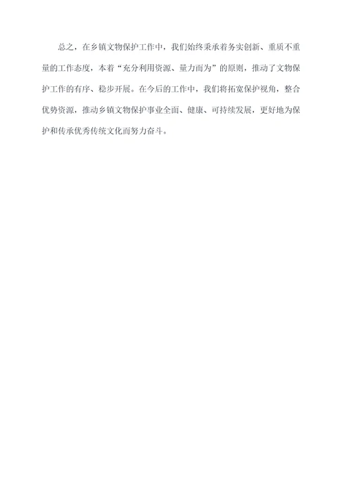 乡镇文物保护半年工作总结