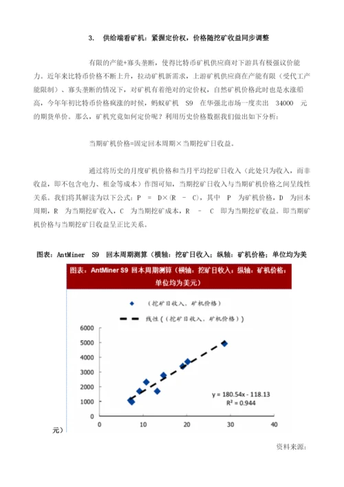中国比特币行业机遇：价格随挖矿收益同步调整.docx