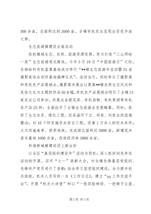 乡镇经济工作完成情况汇报.docx