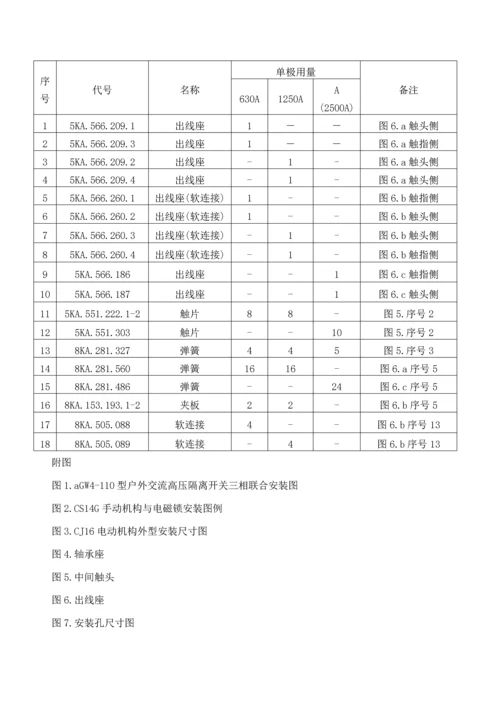 GW隔离开关专项说明书.docx