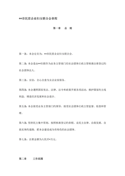 市民营企业妇女联合会章程.docx