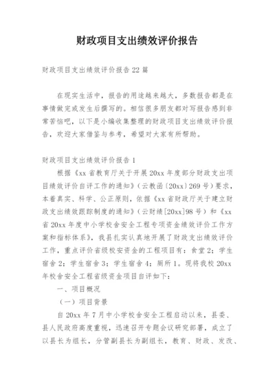 财政项目支出绩效评价报告_5.docx