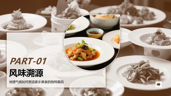 棕色介绍家乡美食PPT模板