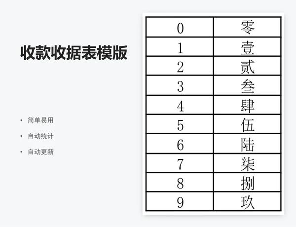 收款收据表模版