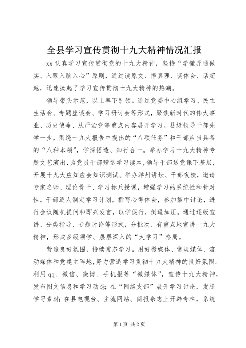 全县学习宣传贯彻十九大精神情况汇报.docx