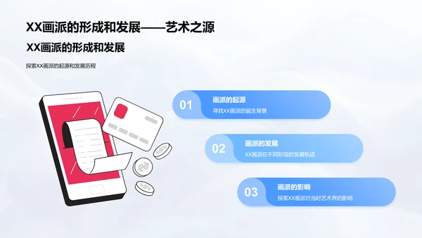 XX画派的艺术研究PPT模板