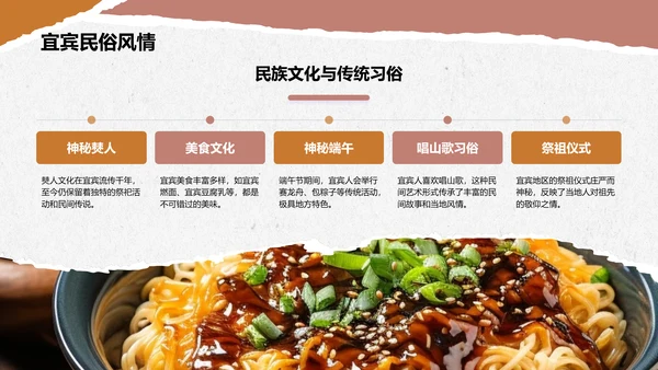 红色摄影风宜宾旅游攻略：五粮液故乡的魅力PPT模板