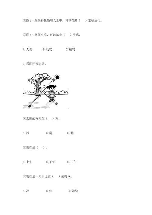 教科版科学二年级上册期末考试试卷（真题汇编）