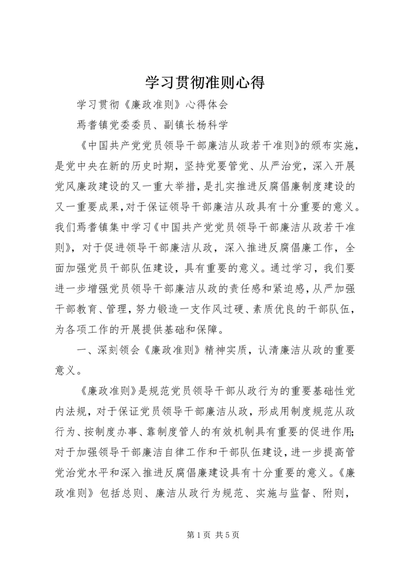 学习贯彻准则心得 (2).docx