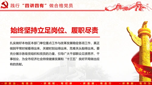 践行四讲四有，争做合格党员