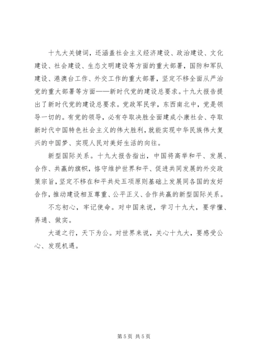 十九大心得体会发言 (4).docx