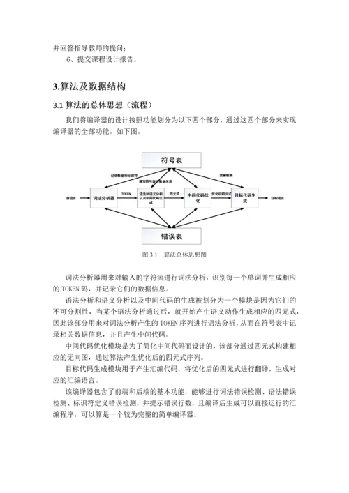 编译原理课程设计报告-简单编译器的设计与实现.docx