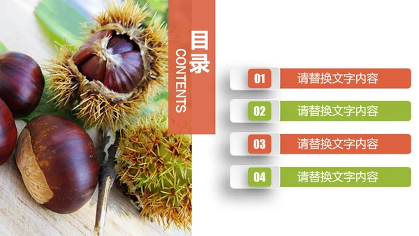 美食坚果板栗宣传动态PPT模板