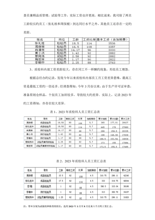 质检科薪酬与绩效考核策划方案.docx