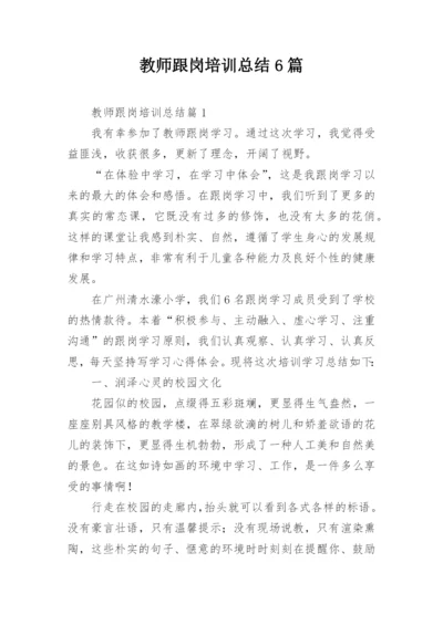 教师跟岗培训总结6篇.docx