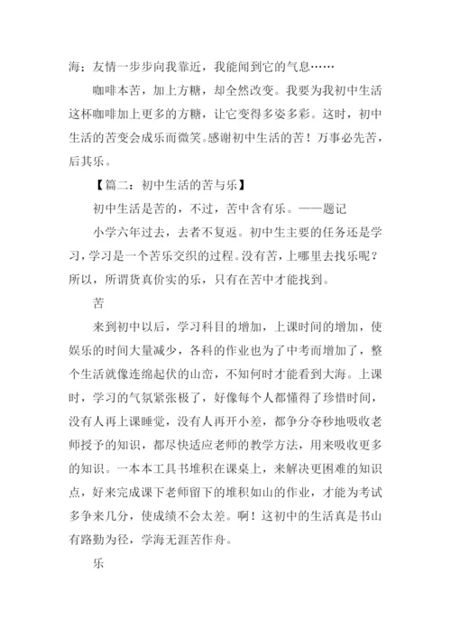 初三生活的苦与乐.docx