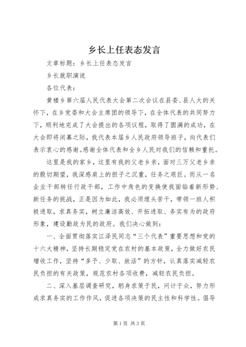 乡长上任表态讲话.docx