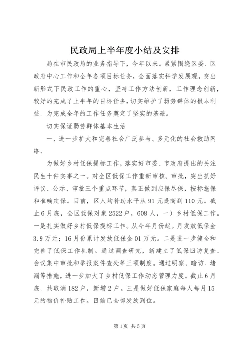 民政局上半年度小结及安排 (2).docx