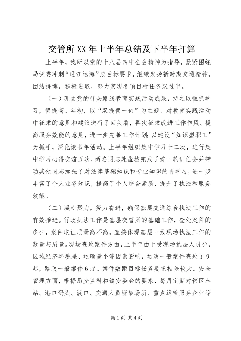 交管所某年上半年总结及下半年打算_1.docx