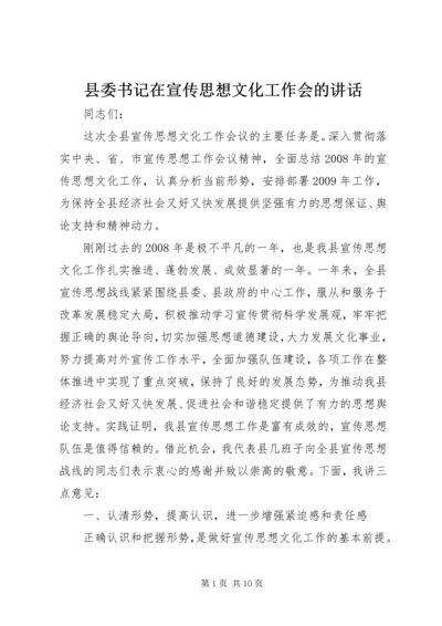 县委书记在宣传思想文化工作会的讲话.docx