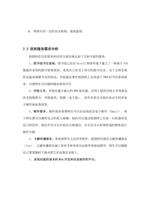 校园网重点技术专题方案.docx