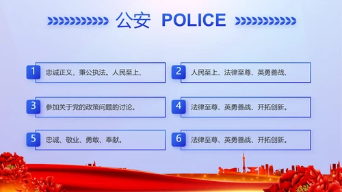 公安心向党护航新征程党建动态PPT