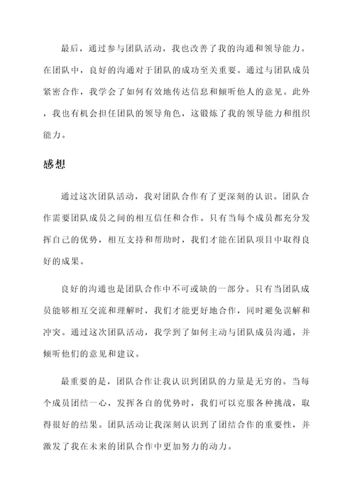 团队活动的收获和感想