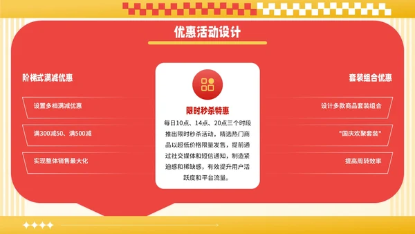 红黄撞色潮流风国庆促销活动PPT模板
