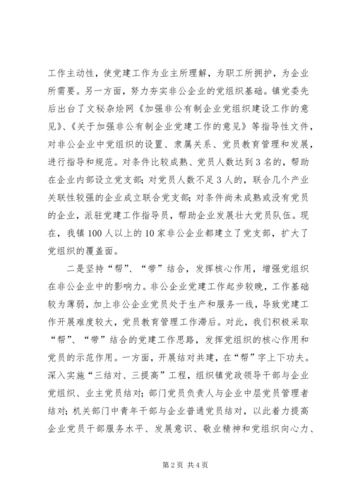 乡镇非公企业党建工作汇报.docx